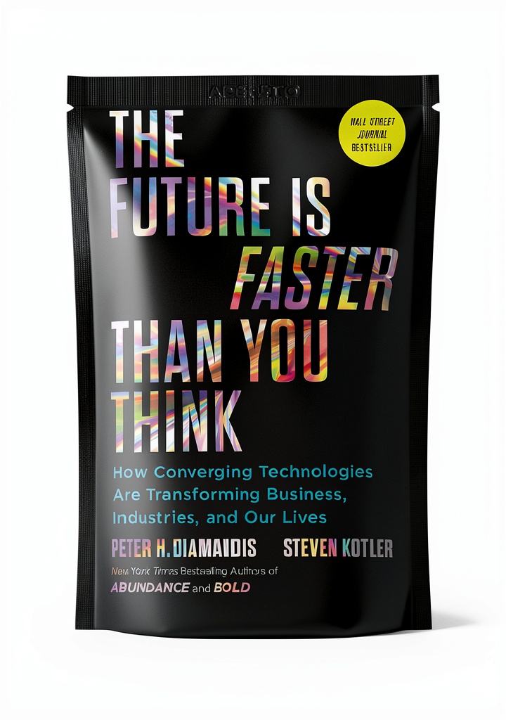 Installing Exponential Technology Business Planning Book by Simon & Schuster on a wooden desk