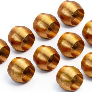 PATIKIL 4mm Tube OD Brass Compression Sleeves Ferrules, 25 Pack Brass Ferrule Fitting Brass Compression Fitting Assortment Kit for Air Water Gas Pipe-0