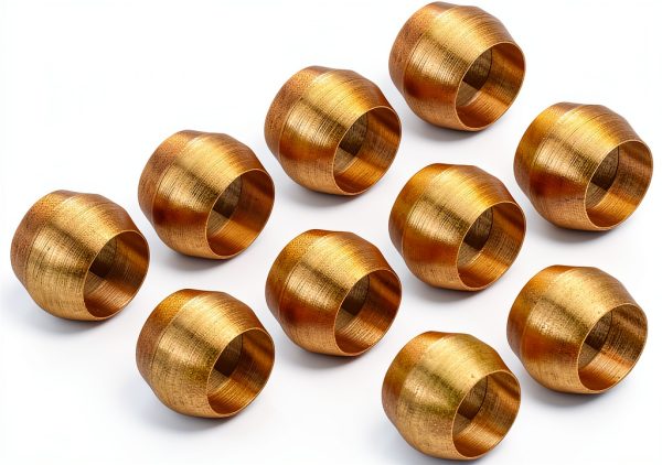 PATIKIL 4mm Tube OD Brass Compression Sleeves Ferrules, 25 Pack Brass Ferrule Fitting Brass Compression Fitting Assortment Kit for Air Water Gas Pipe-0