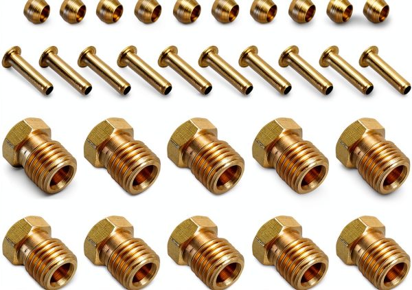 PATIKIL 2.5mm ID 4mm OD Compression Kit 10 Brass Ferrule Sleeve Nut-0
